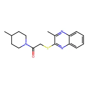 1-(4-Methyl-1-piperidinyl)-2-[(3-methyl-2-quinoxalinyl)thio]ethanone structure