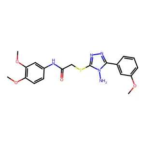 2-[4-amino-5-(3-methoxyphenyl)(1,2,4-triazol-3-ylthio)]-N-(3,4-dimethoxyphenyl)acetamide structure