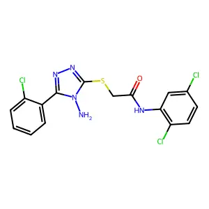 2-((4-amino-5-(2-chlorophenyl)-4H-1,2,4-triazol-3-yl)thio)-N-(2,5-dichlorophenyl)acetamide structure
