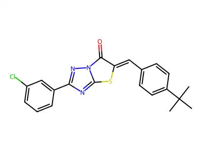 (5Z)-5-(4-tert-butylbenzylidene)-2-(3-chlorophenyl)[1,3]thiazolo[3,2-b][1,2,4]triazol-6(5H)-one structure
