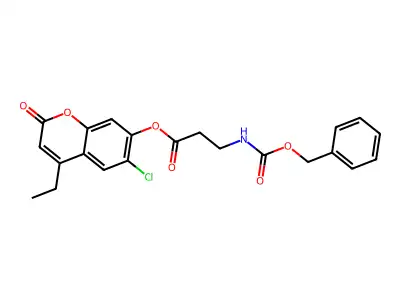6-chloro-4-ethyl-2-oxo-2H-chromen-7-yl N-[(benzyloxy)carbonyl]-beta-alaninate structure