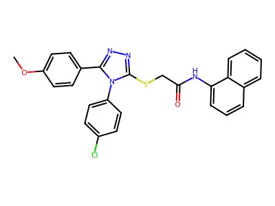 2-{[4-(4-chlorophenyl)-5-(4-methoxyphenyl)-4H-1,2,4-triazol-3-yl]sulfanyl}-N-(naphthalen-1-yl)acetamide structure