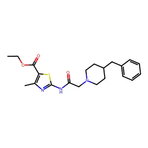 ethyl 2-[[2-(4-benzylpiperidin-1-yl)acetyl]amino]-4-methyl-1,3-thiazole-5-carboxylate structure