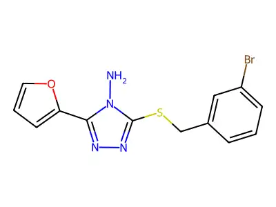 5-[(3-Bromophenyl)methylthio]-3-(2-furyl)-1,2,4-triazole-4-ylamine structure