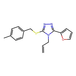 4-Allyl-3-(2-furyl)-5-((4-methylbenzyl)thio)-4H-1,2,4-triazole structure