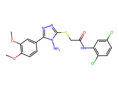 2-[4-amino-5-(3,4-dimethoxyphenyl)(1,2,4-triazol-3-ylthio)]-N-(2,5-dichlorophe nyl)acetamide structure