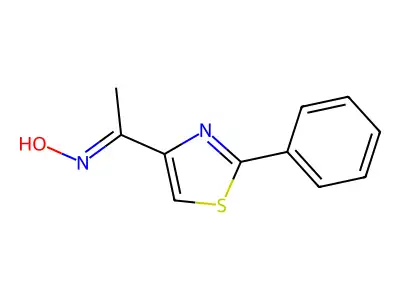 N-(1-(2-phenyl-1,3-thiazol-4-yl)ethylidene)hydroxylamine structure