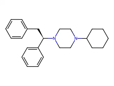 1-cyclohexyl-4-[(1R)-1,2-diphenylethyl]piperazine structure