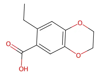 7-Ethyl-2,3-dihydro-1,4-benzodioxine-6-carboxylic acid structure