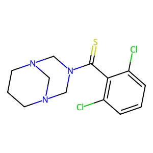 (2,6-Dichlorophenyl)-(1,3,5-triazabicyclo[3.3.1]nonan-3-yl)methanethione structure