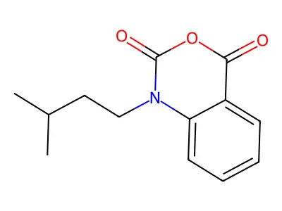 1-(3-methylbutyl)-2,4-dihydro-1H-3,1-benzoxazine-2,4-dione structure