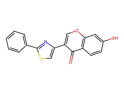 7-Hydroxy-3-(2-phenylthiazol-4-yl)-4H-chromen-4-one structure