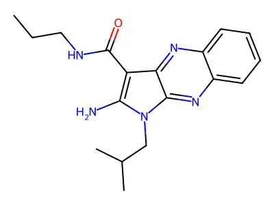 2-amino-1-isobutyl-N-propyl-1H-pyrrolo[2,3-b]quinoxaline-3-carboxamide structure