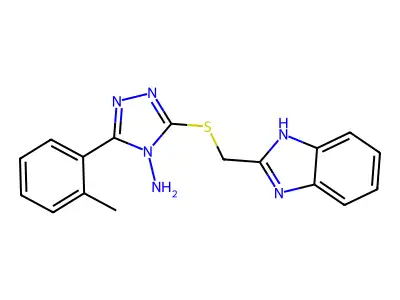 3-[(1H-benzimidazol-2-ylmethyl)sulfanyl]-5-(2-methylphenyl)-4H-1,2,4-triazol-4-amine structure