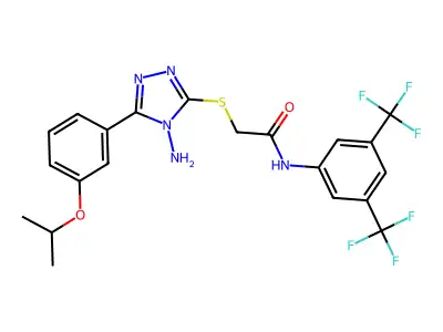 C21H19F6N5O2S structure
