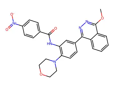 N-[5-(4-methoxyphthalazin-1-yl)-2-morpholin-4-ylphenyl]-4-nitrobenzamide structure
