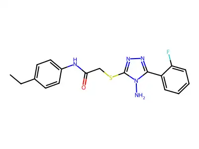 2-[4-amino-5-(2-fluorophenyl)(1,2,4-triazol-3-ylthio)]-N-(4-ethylphenyl)acetam ide structure