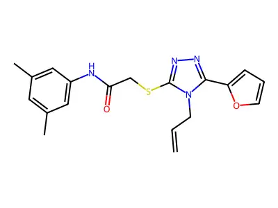 N-(3,5-dimethylphenyl)-2-{[5-(furan-2-yl)-4-(prop-2-en-1-yl)-4H-1,2,4-triazol-3-yl]sulfanyl}acetamide structure