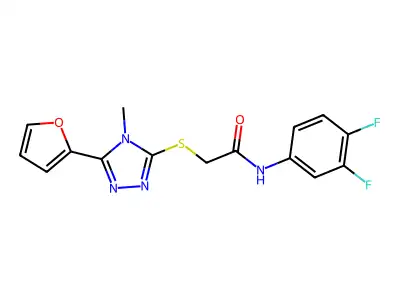 N-(3,4-difluorophenyl)-2-{[5-(furan-2-yl)-4-methyl-4H-1,2,4-triazol-3-yl]sulfanyl}acetamide structure