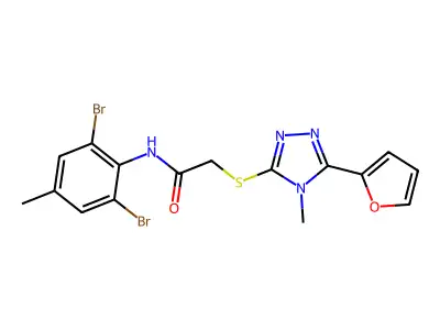 C16H14Br2N4O2S structure