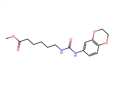 Methyl 6-[(2,3-dihydro-1,4-benzodioxin-6-ylcarbamoyl)amino]hexanoate structure