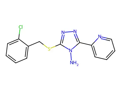 3-[(2-Chlorophenyl)methylthio]-5-(2-pyridyl)-1,2,4-triazole-4-ylamine structure
