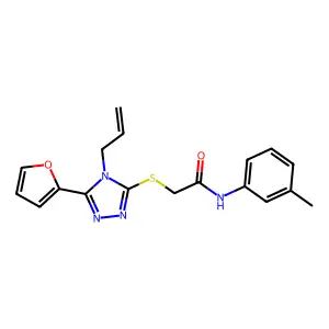 2-((4-Allyl-5-(2-furyl)-4H-1,2,4-triazol-3-YL)thio)-N-(3-methylphenyl)acetamide structure