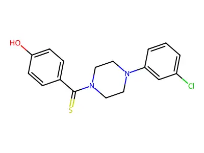 4-{[4-(3-Chlorophenyl)-1-piperazinyl]carbonothioyl}phenol structure