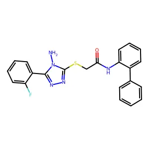 2-{[4-amino-5-(2-fluorophenyl)-4H-1,2,4-triazol-3-yl]sulfanyl}-N-(biphenyl-2-yl)acetamide structure