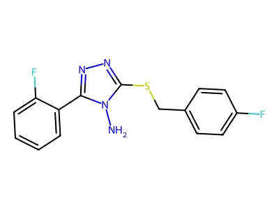 3-(2-Fluorophenyl)-5-[(4-fluorophenyl)methylthio]-1,2,4-triazole-4-ylamine structure