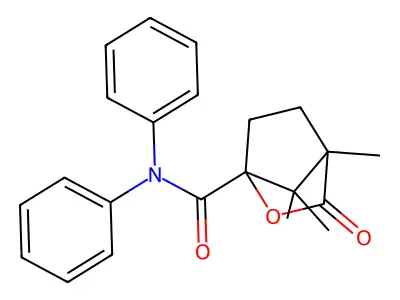 4,7,7-trimethyl-3-oxo-N,N-diphenyl-2-oxabicyclo[2.2.1]heptane-1-carboxamide structure