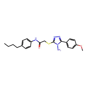 2-((4-amino-5-(4-methoxyphenyl)-4H-1,2,4-triazol-3-yl)thio)-N-(4-butylphenyl)acetamide structure