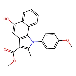methyl 5-hydroxy-1-(4-methoxyphenyl)-2-methyl-1H-benzo[g]indole-3-carboxylate structure
