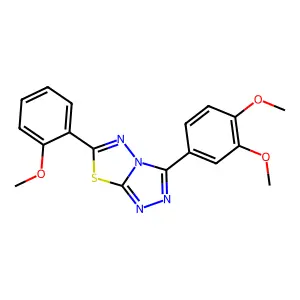 3-(3,4-dimethoxyphenyl)-6-(2-methoxyphenyl)[1,2,4]triazolo[3,4-b][1,3,4]thiadiazole structure