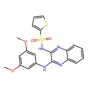 N-{3-[(3,5-dimethoxyphenyl)amino]quinoxalin-2-yl}thiophene-2-sulfonamide structure