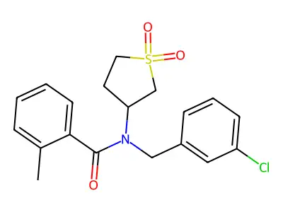 N-(3-chlorobenzyl)-N-(1,1-dioxidotetrahydrothiophen-3-yl)-2-methylbenzamide structure