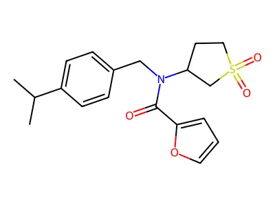 N-(1,1-dioxidotetrahydro-3-thienyl)-N-(4-isopropylbenzyl)-2-furamide structure