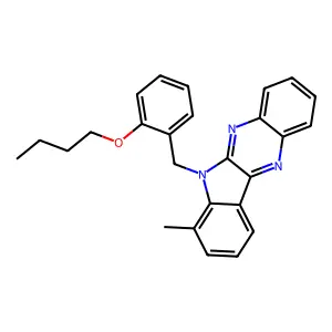 6-(2-butoxybenzyl)-7-methyl-6H-indolo[2,3-b]quinoxaline structure
