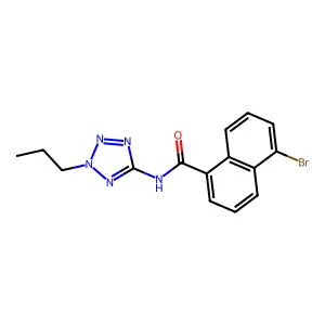 5-bromo-N-(2-propyltetrazol-5-yl)naphthalene-1-carboxamide structure