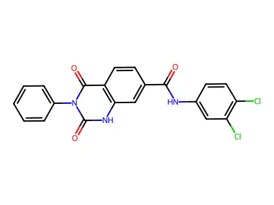N-(3,4-dichlorophenyl)-2,4-dioxo-3-phenyl-1H-quinazoline-7-carboxamide structure