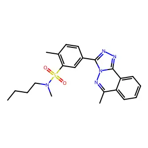 N-butyl-N,2-dimethyl-5-(6-methyl-[1,2,4]triazolo[3,4-a]phthalazin-3-yl)benzenesulfonamide structure