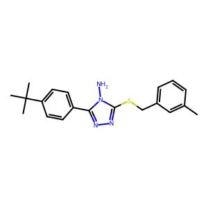 3-(4-tert-butylphenyl)-5-[(3-methylbenzyl)sulfanyl]-4H-1,2,4-triazol-4-amine structure