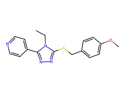 4-(4-Ethyl-5-((4-methoxybenzyl)thio)-4H-1,2,4-triazol-3-YL)pyridine structure