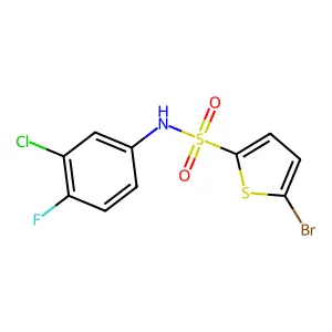 5-bromo-N-(3-chloro-4-fluorophenyl)thiophene-2-sulfonamide structure