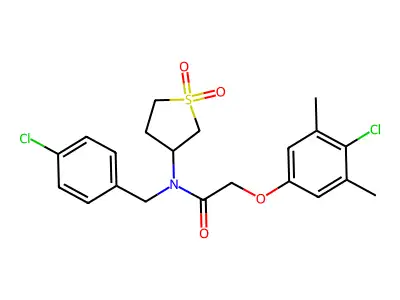 N-(4-chlorobenzyl)-2-(4-chloro-3,5-dimethylphenoxy)-N-(1,1-dioxidotetrahydrothiophen-3-yl)acetamide structure