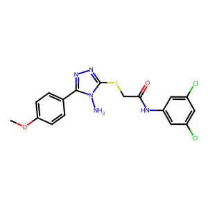 2-((4-amino-5-(4-methoxyphenyl)-4H-1,2,4-triazol-3-yl)thio)-N-(3,5-dichlorophenyl)acetamide structure