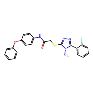 2-[4-amino-5-(2-fluorophenyl)(1,2,4-triazol-3-ylthio)]-N-(4-phenoxyphenyl)acet amide structure