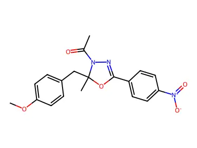 1-[2-(4-methoxybenzyl)-2-methyl-5-(4-nitrophenyl)-1,3,4-oxadiazol-3(2H)-yl]ethanone structure
