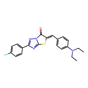 (5Z)-5-[4-(diethylamino)benzylidene]-2-(4-fluorophenyl)[1,3]thiazolo[3,2-b][1,2,4]triazol-6(5H)-one structure