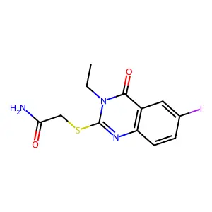2-(3-Ethyl-6-iodo-4-oxoquinazolin-2-yl)sulfanylacetamide structure